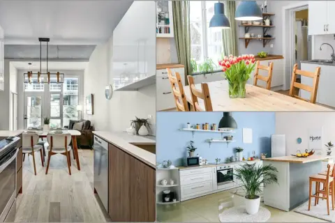 Inspiracje jak pomalować meble z IKEA. Nowoczesne kuchnie i jadalnie.